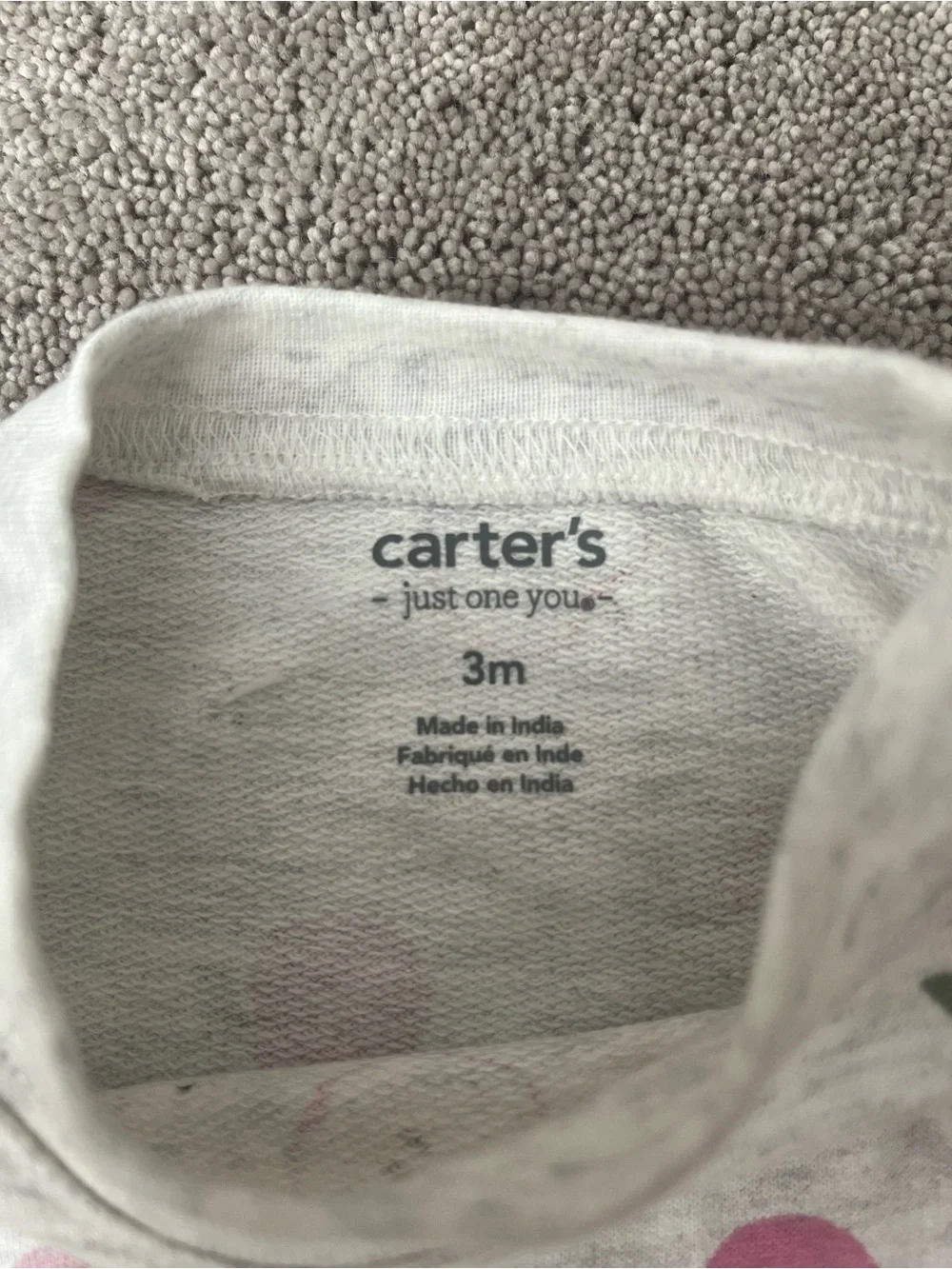 Carter's Pink Waffle Pullover & Cream Peach-Print Top Set